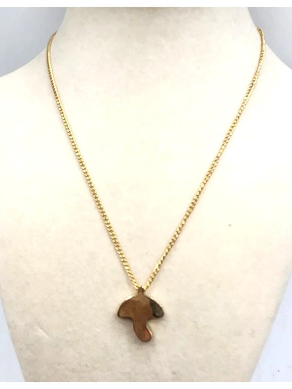 Gold-Tone Necklace With Mushroom Pendant